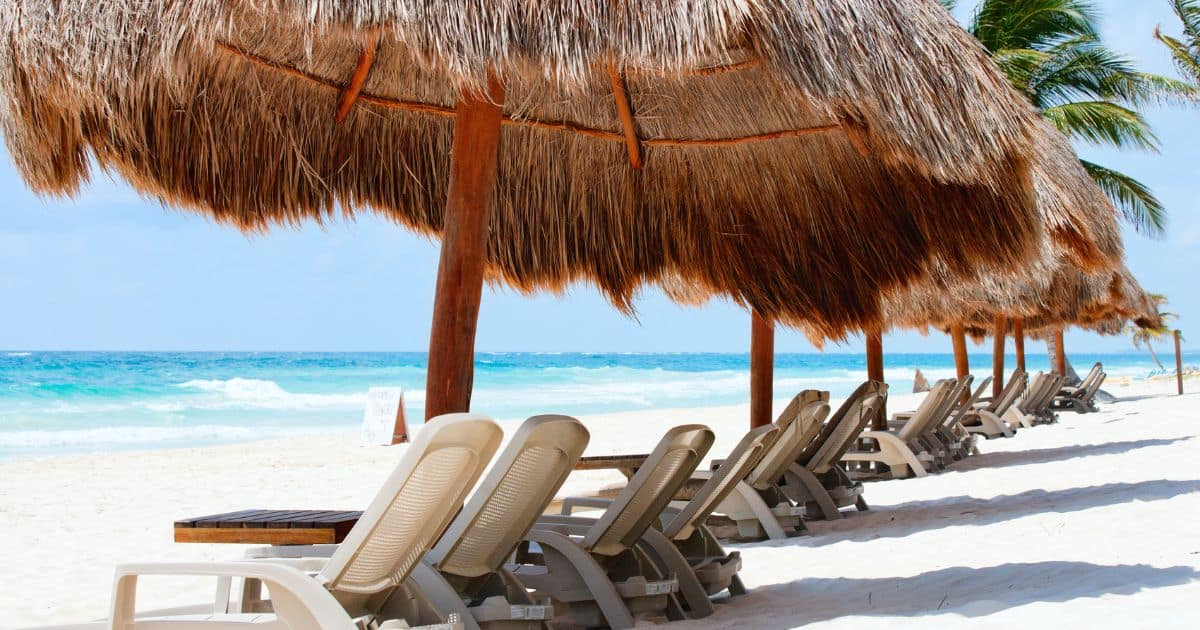 sun lounges on best Tulum beach clubs