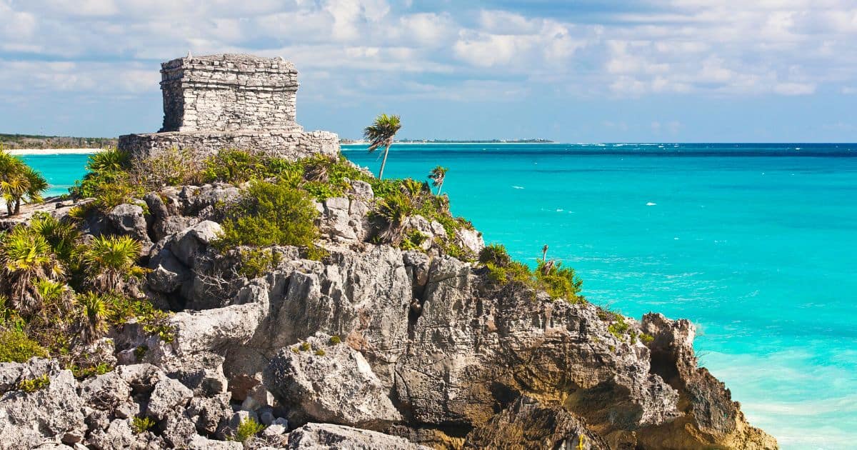 tulum ruins on the beach in mexico